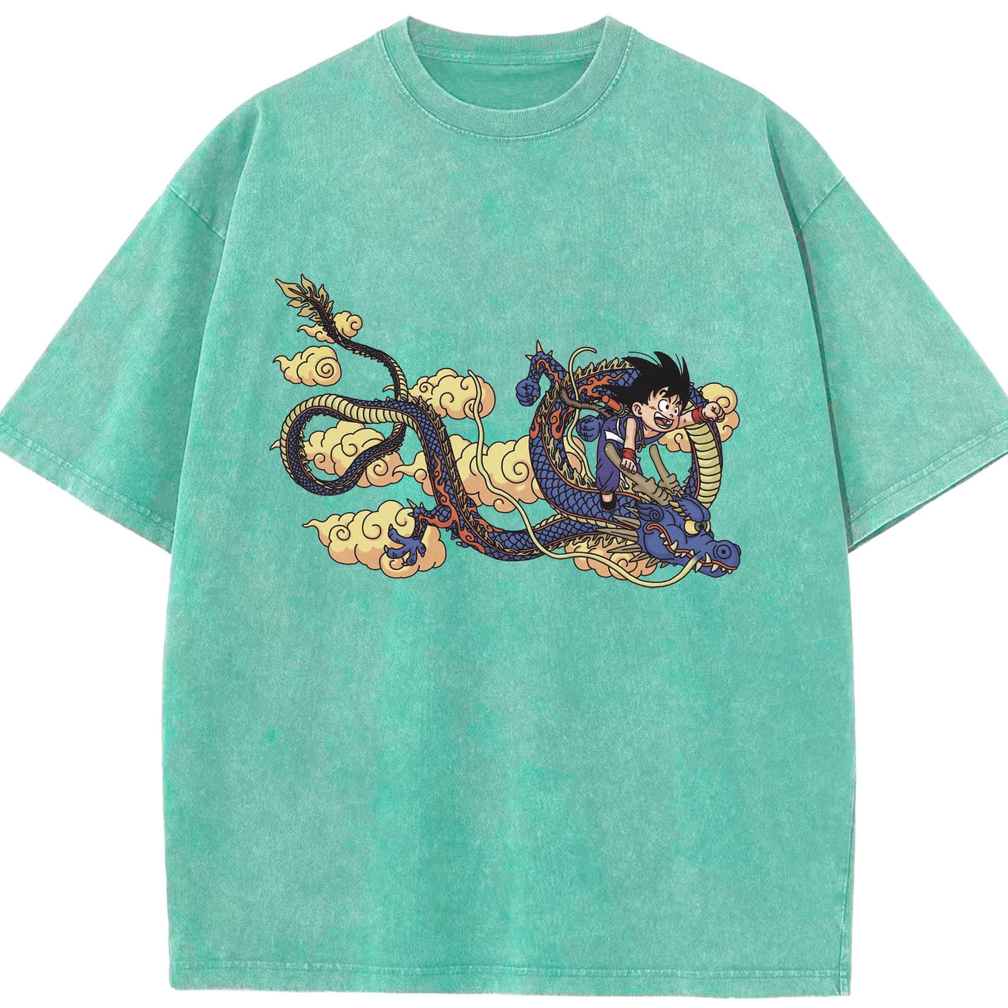 （画像用） ドラゴンボール 神龍 シェンロン DRAGON BALL Shenron 綿100% ヴィンテージ風 半袖Tシャツ（フロントプリント）